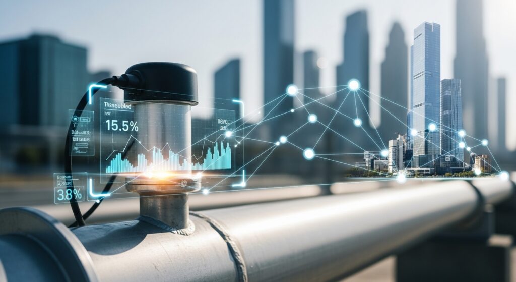 Sensor inteligente de água em tubulação urbana com dados em tempo real