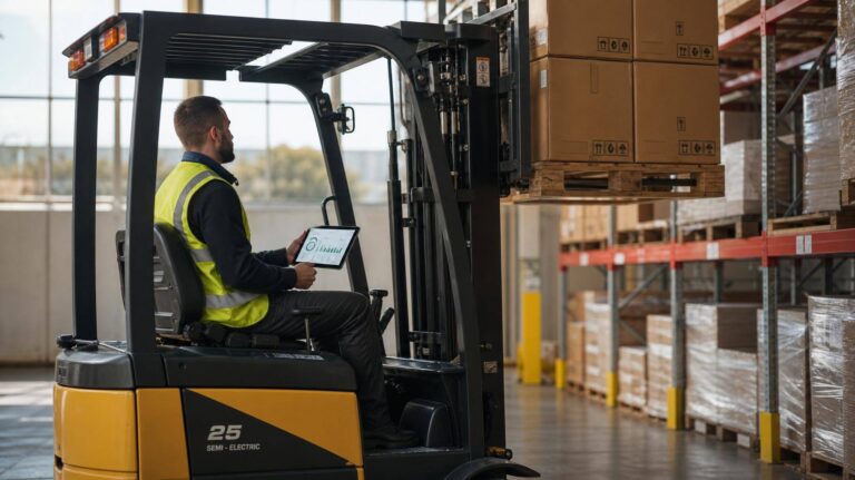 Empilhadeira semi-elétrica otimiza logística em PME